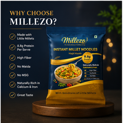 Millezo Instant Millet Noodles — Magic Masala | 6 Pack
