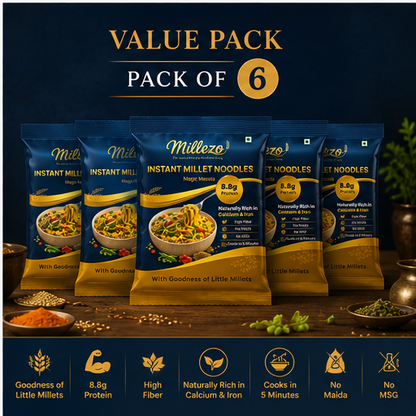 Millezo Instant Millet Noodles — Magic Masala | 6 Pack