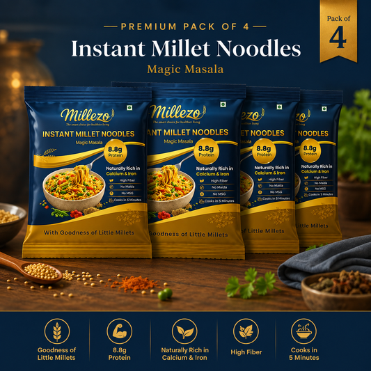 Millezo Instant Millet Noodles — Magic Masala | 4 Pack