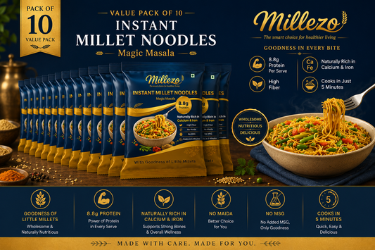 Millezo Instant Millet Noodles — Magic Masala | 10 Pack
