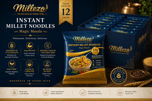 Millezo Instant Millet Noodles — Magic Masala | 12 Pack